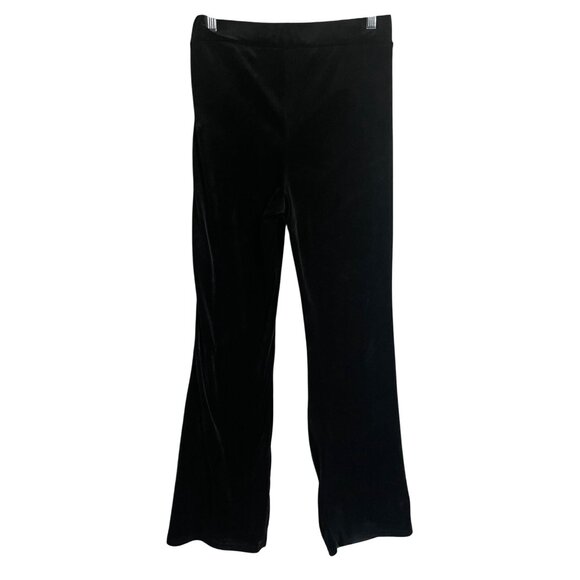 Ultra Flirt Black Velour Flared Stretch Pants Womens Juniors Size Large Boho - Picture 2 of 5